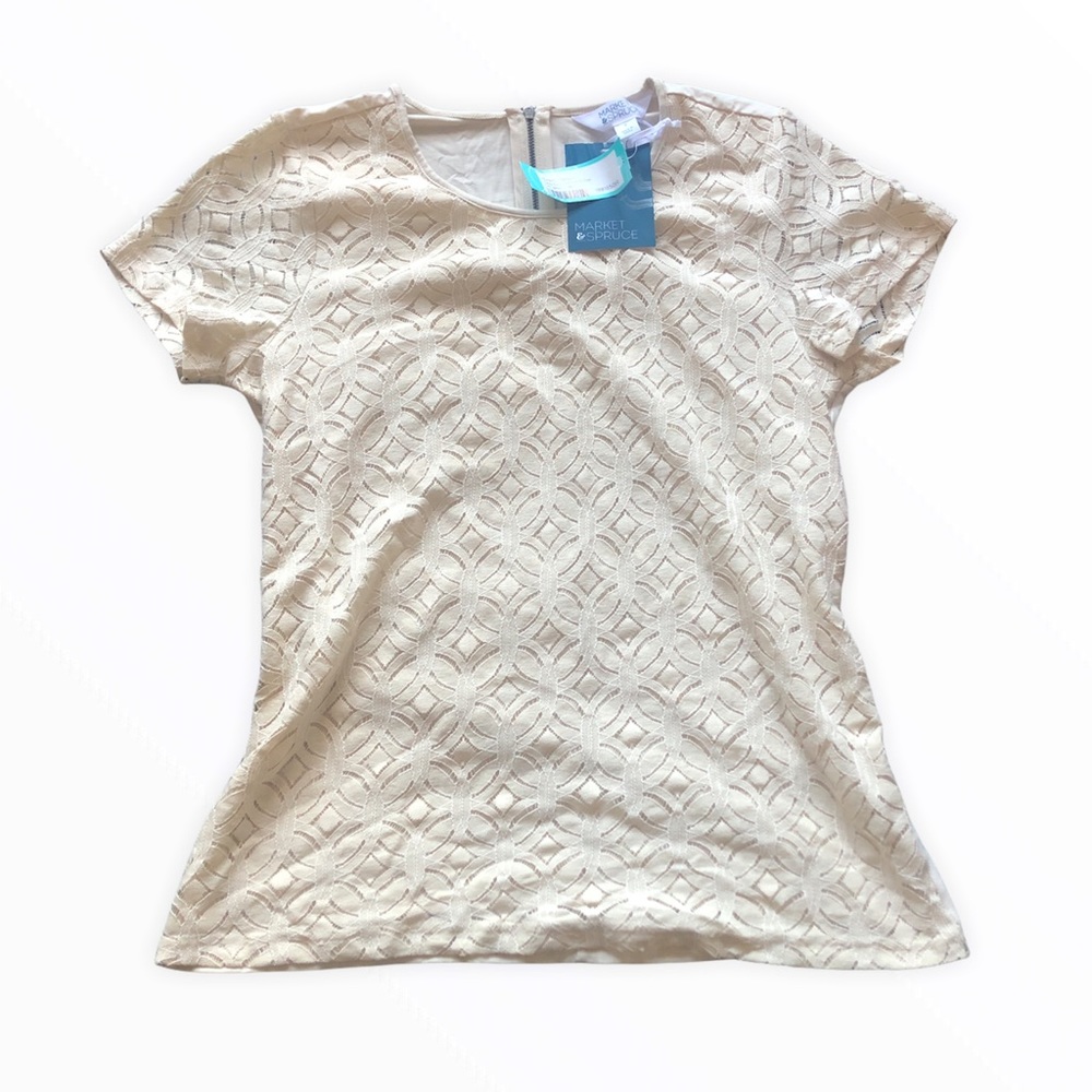 cream blouse, size M